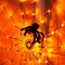 Halloween Spider Web Lights, 4FT Light up Spider Web Outdoor with 84LED and 8 Modes, Halloween Decorations Outside for Party Yard Bar Haunted House (Orange & Purple)